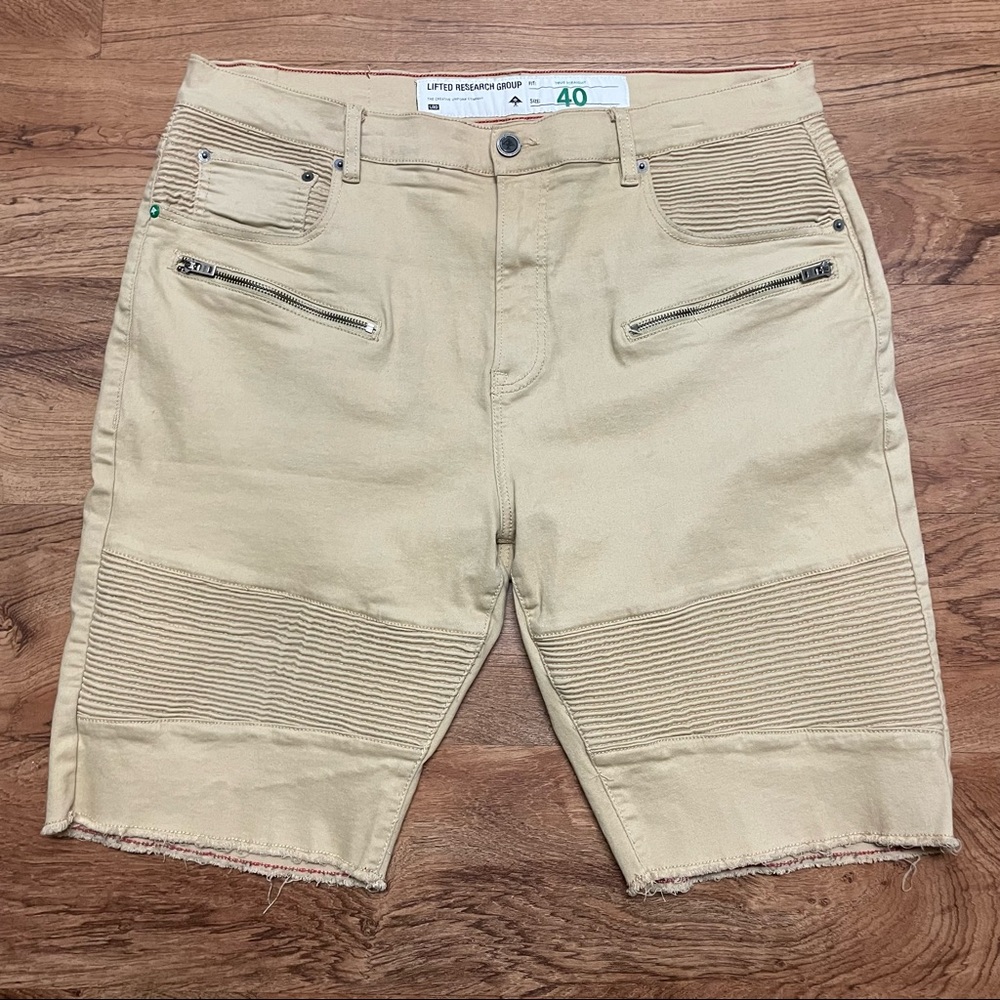 Lifted Research Group Rally Moto Shorts Mens Size 40 Brittish Khaki LRG Clothing